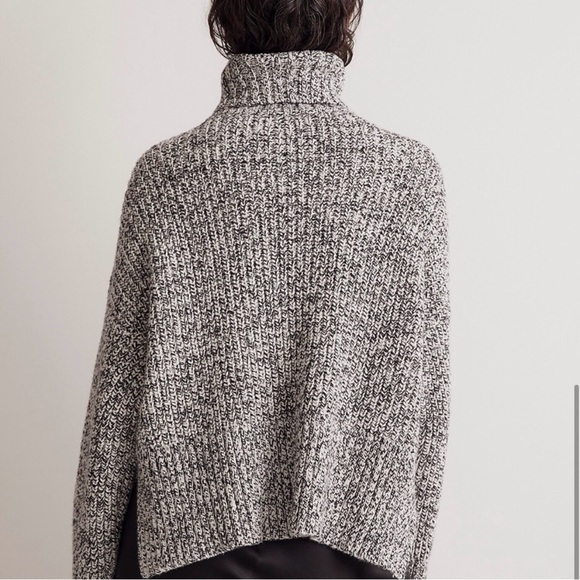 NWT Madewell Marled Cookies and Cream Wide Rib Turtleneck Sweater SZ Small - Picture 4 of 10